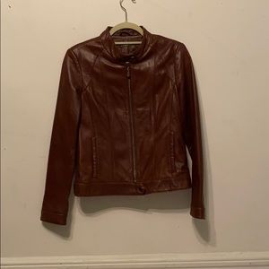 Brown leather jacket